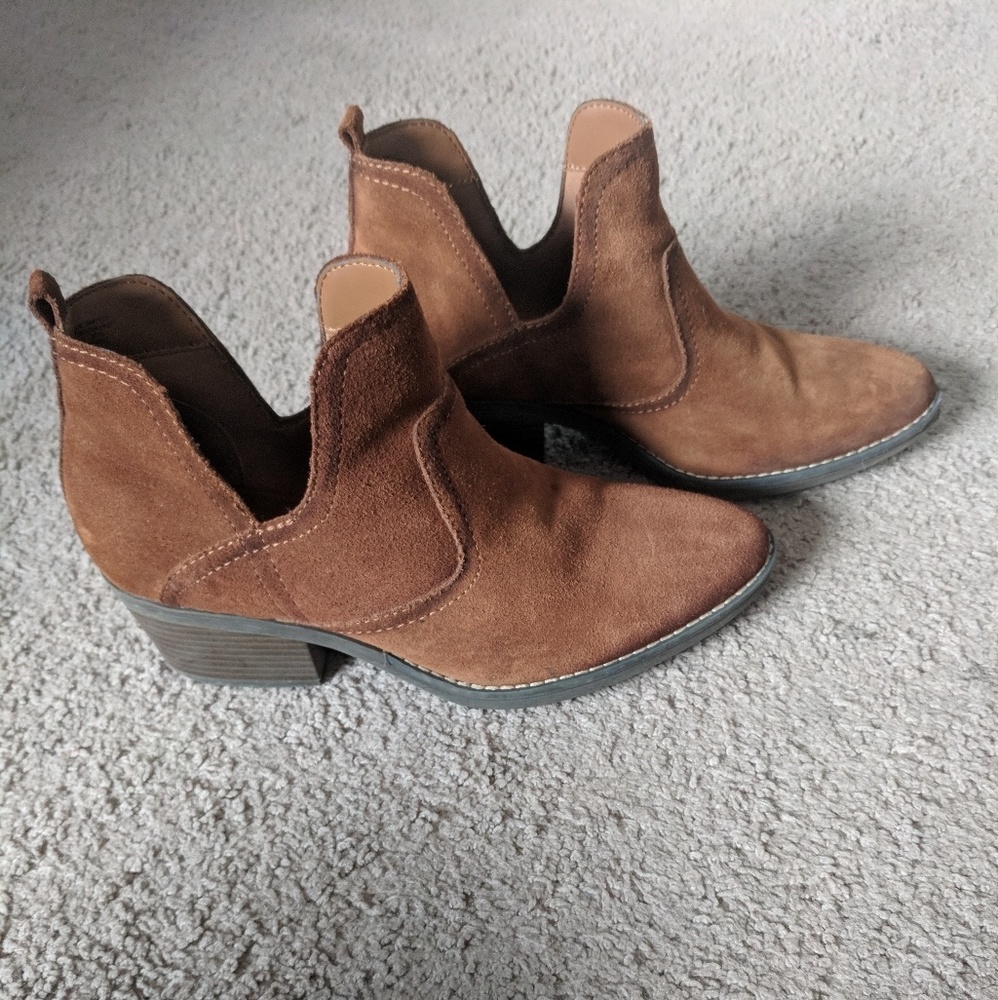 Brown suede boots